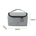 Grande trousse de toilette de voyage en nylon gris avec dimensions de 24x16x12cm - Bleu gris