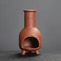 Vintage terracotta ceramic mini fireplace burner for Palo Santo and sage incense sticks - JCSMJ37-01