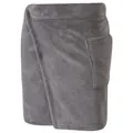 Detail view of a men's plush grey wearable bath towel featuring a functional side pocket - M / Robe / Gray