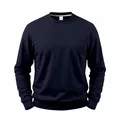 Classic navy blue loose crew neck sweatshirt for men, heavy fleece material for winter - S / Tops / Navy Blue