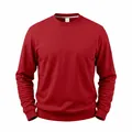 Heavyweight loose-fit red crewneck fleece sweatshirt for men with ribbed cuffs - S / Tops / Red