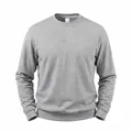 Classic grey heavy fleece-lined crewneck sweatshirt for men in loose fit - Light Gray