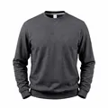 Classic charcoal grey men's heavyweight fleece crewneck sweatshirt in variant style - Dark Gray