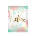 Large vacuum compression storage bag with colorful pastel circles and Relax gold script - Small 70*50 / Balloon