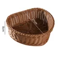 Heart-shaped imitation rattan fruit basket in brown finish, 27x8cm size - L / Brown