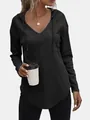 Dettaglio ravvicinato di maglia con cappuccio grigio scuro in maglia a nido d'ape - Taglia S / Top / Nero