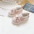 Γλυκά ροζ παιδικά πάνινα παπούτσια slip-on με διακοσμητικό φιόγκο - Μέγεθος 19,0 Εσωτερικό Μήκος 19cm / Ροζ (Φιόγκος)