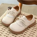 Eleganti scarpe da principessa color crema per bambine con pizzo e suola morbida. - Taglia 23 (Lunghezza interna 14.5cm) / Bianco avorio