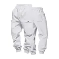 Pantaloni cargo bianchi pesanti di alta qualità con coulisse in vita e polsini a costine - Taglia S / Pantaloni e gonne / Bianco