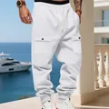 Dettaglio dei pantaloni cargo pesanti bianchi da uomo con tasche all'aperto - Taglia S / Pantaloni e gonne / Bianco