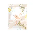 Portable vacuum compression storage bag with tropical flamingo and pineapple print design - Small 70*50 / Flamingo