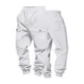 Vista dettagliata dei pantaloni cargo pesanti bianchi con prospettiva fronte e retro - Taglia S / Pantaloni e gonne / Bianco
