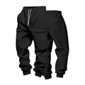 Pantaloni cargo neri pesanti da uomo con multitasche e vestibilità ampia per l'outdoor. - Taglia S / Pantaloni e gonne / Nero