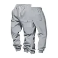 Pantaloni della tuta cargo grigi pesanti da uomo con coulisse e tasche multiple - Taglia S / Pantaloni e gonne / Grigio chiaro