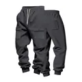 Vista dettagliata dei pesanti pantaloni jogging cargo grigio scuro per uomo - Taglia S / Pantaloni e gonne / Grigio scuro