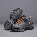 Scarpe da trekking per bambini grigio e arancione con fodera calda e antiscivolo - 30 / Grigio