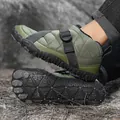Green waterproof outdoor barefoot winter boots with fleece lining and five-finger sole - 36 / Army Green