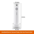 Bomba de vacío eléctrica portátil blanca recargable USB dimensiones 141x48,6 mm - Modelo de Carga USB (1500mAh)