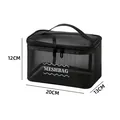 Black breathable mesh travel toiletry bag with dimensions 20x13x12cm for makeup storage - Black