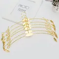 Set mit 5 goldenen, bogenförmigen Metall-Dessous-Bügeln mit Clips für BHs und Slip - Gedreht (Gold) / 28cm