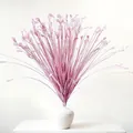 Roze kunstmatig pauwengras arrangement in een witte keramische vaas voor bruiloft decor - Roze