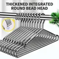 Heavy duty thickened solid stainless steel clothes hangers with smooth rounded ball ends. - 304 Stamped Solid Style / 50cm/4mm