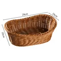 Handwoven brown imitation rattan oval fruit basket for bread and snacks, 29x19x10cm size - Brown Ingot Shape (K002991) / 29*19*10cm