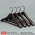 Luxury wide shoulder beech wood suit hanger with anti-slip bar in matte black, 44.5cm x 5cm - Wide Shoulder Coat Hanger / 4 Pcs Pack / Ink Black