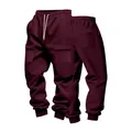 Dettaglio dei pantaloni sportivi cargo bordeaux pesanti con tasche - Taglia S / Pantaloni e gonne / Borgogna