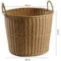 Grand panier à linge en plastique tressé avec poignées, dimensions 44x34x33cm, brun - Grand Bicolore Clair / 44x33cm / Beige