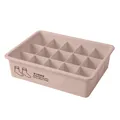 Premium pink 15-compartment plastic organizer box for socks and underwear storage - 15-Grid Sock Box (Without Lid) / Purple