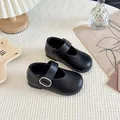 Classic black Mary Jane shoes for girls featuring a soft sole and round toe design. - Size 23 (Inner Length approx. 14.3cm) / Mary Jane Style / Black