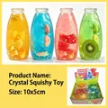 Colorful crystal squishy drift bottle toy with fruit slices for stress relief 10cm - Crystal Mud Filling / Drifting Bottle Shape