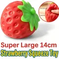 Extra large 14cm strawberry squishy toy for stress relief and soft tactile feel - 14cm / Strawberry / OPP Bag