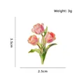 Elegante broche de flor de tulipán rosa esmaltado, medidas 3,5 x 2,5 cm, 3 g - Estilo Tulipan (CZ3880)