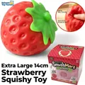 Scented 14cm strawberry slow rebound squeeze toy with packaging box SKU detail view - 14cm / Strawberry / Translucent PVC Box