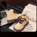 Bottes Martin pour enfants de style britannique beige classique avec fermeture éclair - Pointure 24 | Longueur Intérieure 15CM / Kaki