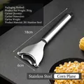 Stainless steel corn thresher tool with 18cm handle and 6cm peeling blade - Stainless Steel Corn Peeler