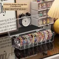 Transparent acrylic 8-grid badge storage box for desktop organization with dustproof lid - 8-Grid Style / Clear