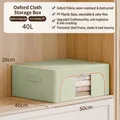 Foldable Oxford cloth storage box in light green for wardrobe clothes organization - Front Opening Style (AF735)