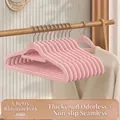 Cherry blossom pink non-slip flocked clothes hangers for mark-free hanging - Sakura Pink