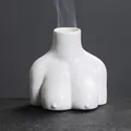 Artistieke witte keramische vrouwelijke torso wierookbrander voor salie en houten stokjes - Menselijk Torso Stijl (JCSMJ38-01) / Wit