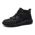 Botas Martin negras para hombre cosidas a mano con suela de textura antideslizante - 38 / Negro