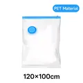Sac de rangement sous vide en PET transparent 120x100cm pour couettes et vêtements volumineux - PET 120x100cm / Bleu transparent
