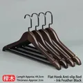 Luxury black beech wood suit hangers with non-slip bar and sleek flat metal hook - Shirt Hanger / 4 Pcs Pack / Ink Black