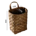 Panier de rangement mural en bois tissé main avec dimensions 17x13,5x19cm pour maison - 17x13.5x19cm / Couleur Carbonisée