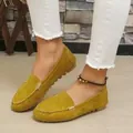 Stijlvolle gele denim loafers voor dames, comfortabele instapschoenen voor elke dag - Geel