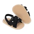 Detailansicht von Babysandalen für Mädchen mit Netzblumen und weicher Sohle - 11cm / Schwarz