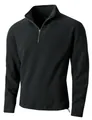 Detailed view of a men's black fleece sweatshirt with a functional half-zip stand collar - S / Top (KJ-W017) / Black