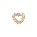 F136 titanium 18k gold heart pendant with sparkling clear stones on white background - Hollow Full Zirconia Heart